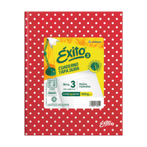 Cuaderno Éxito N3 Lunares 48 Hojas Rayadas Rojo