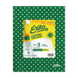 Cuaderno Éxito N3 Lunares 48 Hojas Rayadas Verde Oscuro