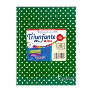 Cuaderno Triunfante N1 Lunares 48 Hojas Rayadas Verde Oscuro
