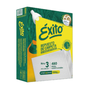 Repuesto Hojas Éxito Reforzado 480 Hojas Cuadriculadas