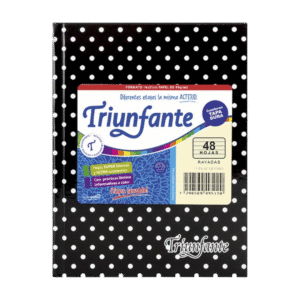 Cuaderno Triunfante N1 Lunares 48 Hojas Rayadas Negro