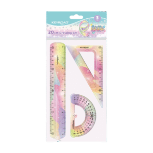 Set x3 Reglas Keyroad Geométrico Flexible Glitter