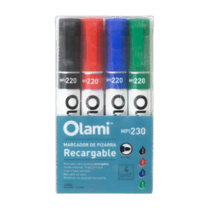 Marcadores de Colores Olami Para Pizarra N/R/A/V x4