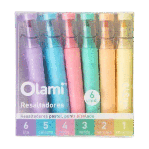 Resaltadores de Colores Olami Pastel x6