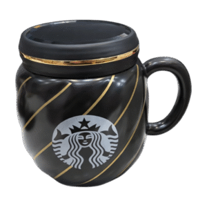 Taza de Cerámica Con Tapa Espejo Redondo Diseño Starbucks 350ml