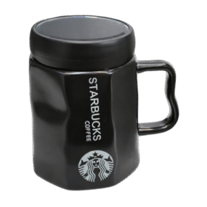 Taza de Cerámica Con Tapa Espejo Diseño Starbucks 350ml