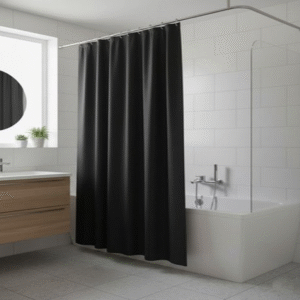 Cortina de Baño PEVA Negro 180x180 cm