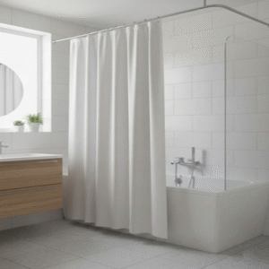 Cortina de Baño PEVA Crema 180x180 cm