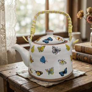 Tetera de Porcelana 650ml Mariposas