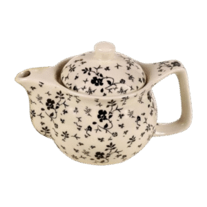 Tetera de Porcelana 500ml Flores Negras
