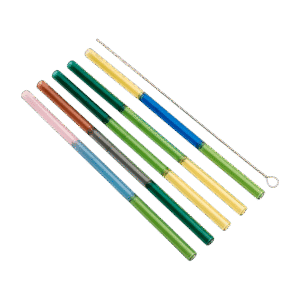 Set x4 Sorbetes de Vidrio Colores+ Limpiador