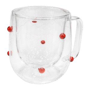 Taza Doble Vidrio Flores 200ml Puntos