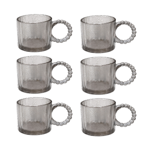 Pack x6 Tazas De Vidrio 320ml Gris