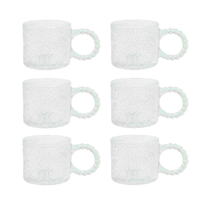 Pack x6 Tazas De Vidrio 320ml Tornasolado