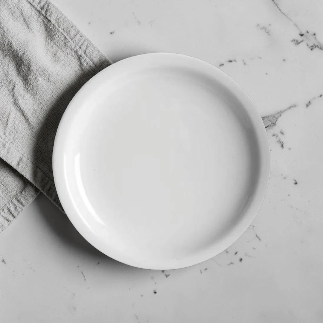 Plato Playo Ceramica Blanca 25cm