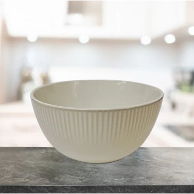 Bowl Ceramica Rayitas Blanco 14.5cm