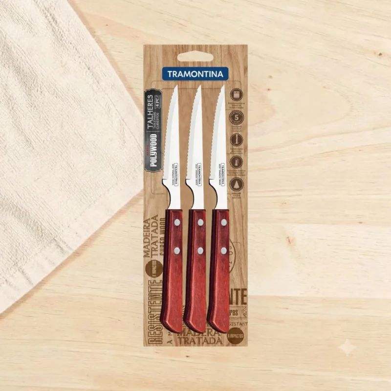 Tramontina Set x3 Cuchillo para Asado Polywood