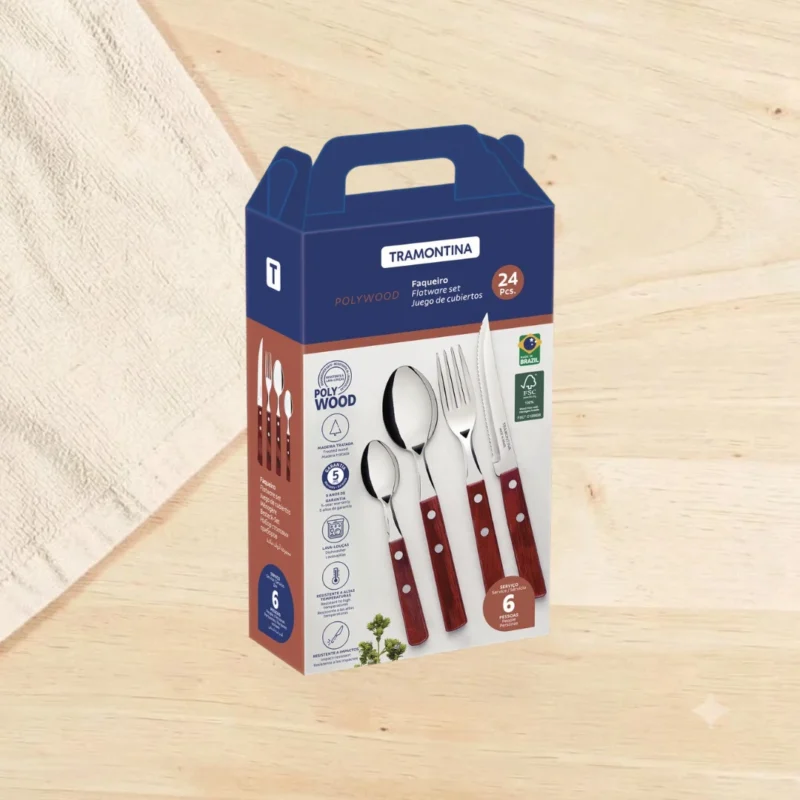 Tramontina Set x24 Cubiertos Polywood