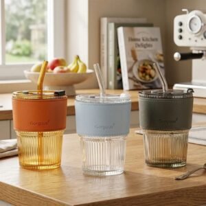 Vaso De Vidrio c/Sorbete 400ML