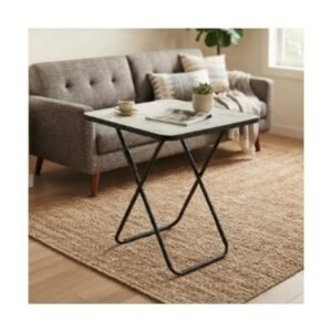 60CM MESA PLEGABLE CUAD. BLANCO