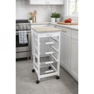7790780136114 CARRO COCINA MAD 37X37X82CM Blanco