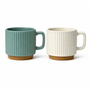 Taza de Cerámica Line Wood Alta 8 x 7,5 x 7 cm