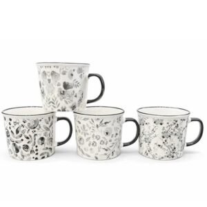 TAZA DE CERAMICA Diseño Floreada 400cc