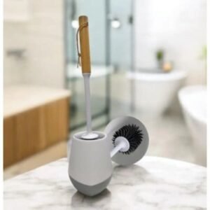 CEPILLO DE BAÑO SILICONA MANGO MADERA