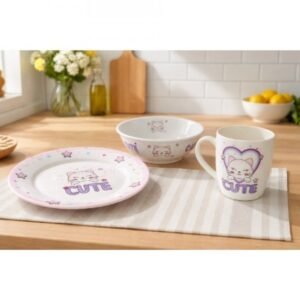 21CM SET PLATO + BOWL + TAZA INFANTIL PORC