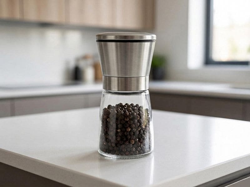 SALERO Y PIM. MOLINILLO VIDRIO C/METAL 180ML