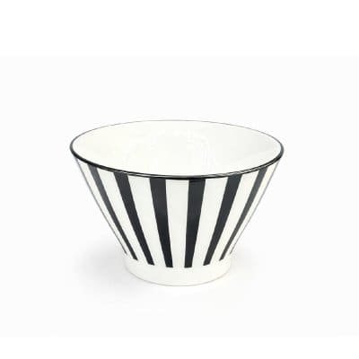 Bowl. Porc. Diseño Conico Blanco y Negro / Med.: 13*8cm