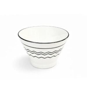 Bowl. Porc. Diseño Conico Blanco y Negro / Med.: 13*8cm.