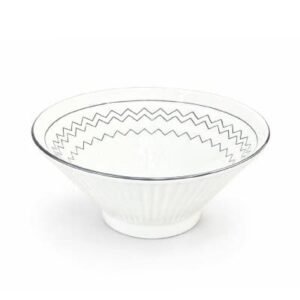 Bowl. Porc. Diseño Ramen Blanco y Negro 19*8cm.