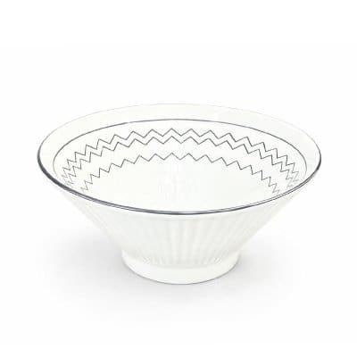 Bowl. Porc. Diseño Ramen Blanco y Negro 19*8cm.
