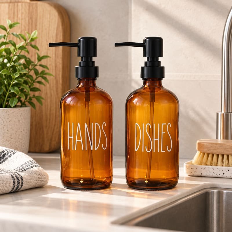 Dispenser De Jabon De Vidrio, 500Ml.