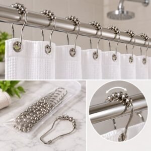 2000200533757 Ganchos Roller Para Cortina De Baño X 12 Pcs