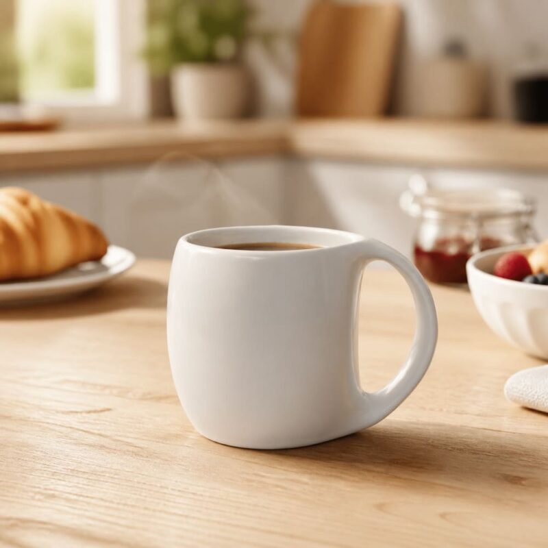Taza Blanca Lisa de Cerámica 9x9,5x7 cm