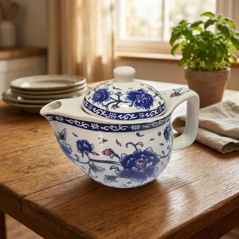 Tetera de Porcelana 500ml Flores Azules