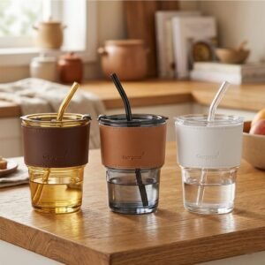 Vaso de Vidrio c/Sorbete 400ml