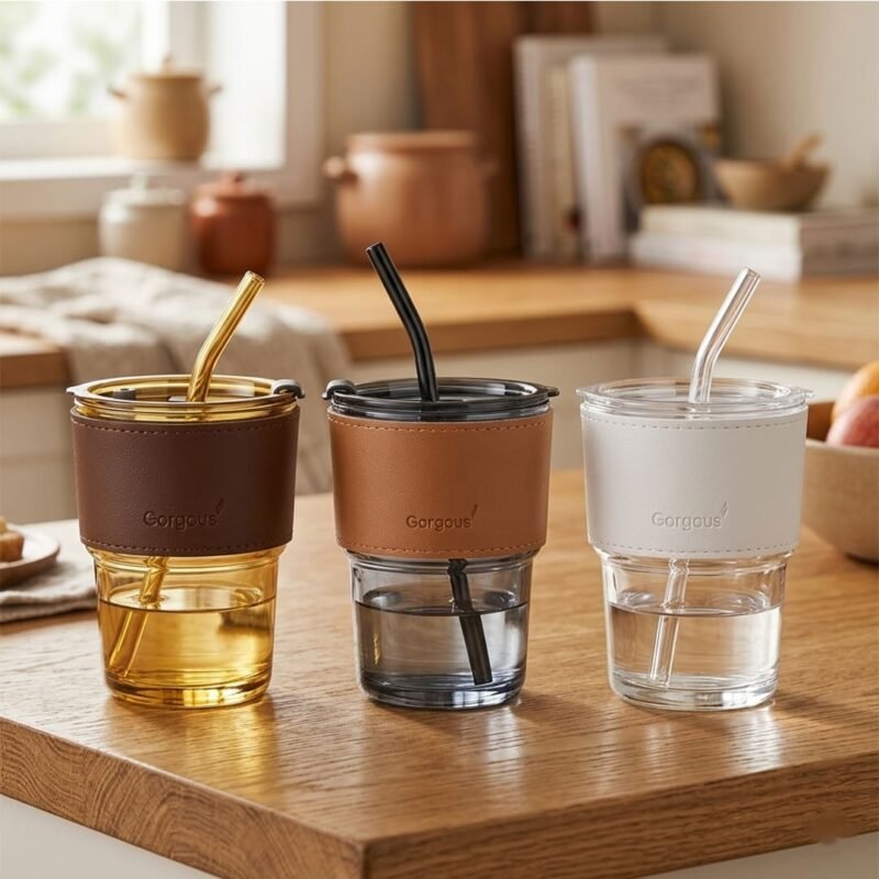 Vaso de Vidrio c/Sorbete 400ml