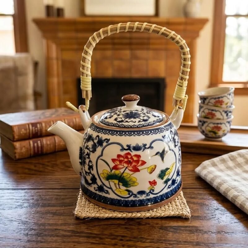 Tetera de Porcelana 800ml Peonias