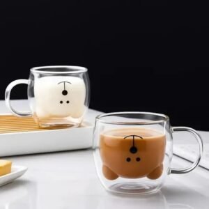 Taza Doble Vidrio 300ml Oso
