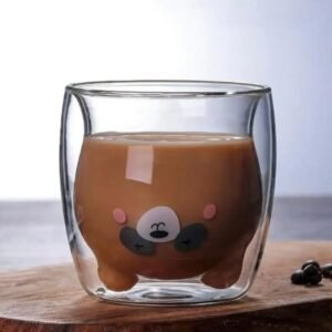 Taza Doble Vidrio 300ml Panda
