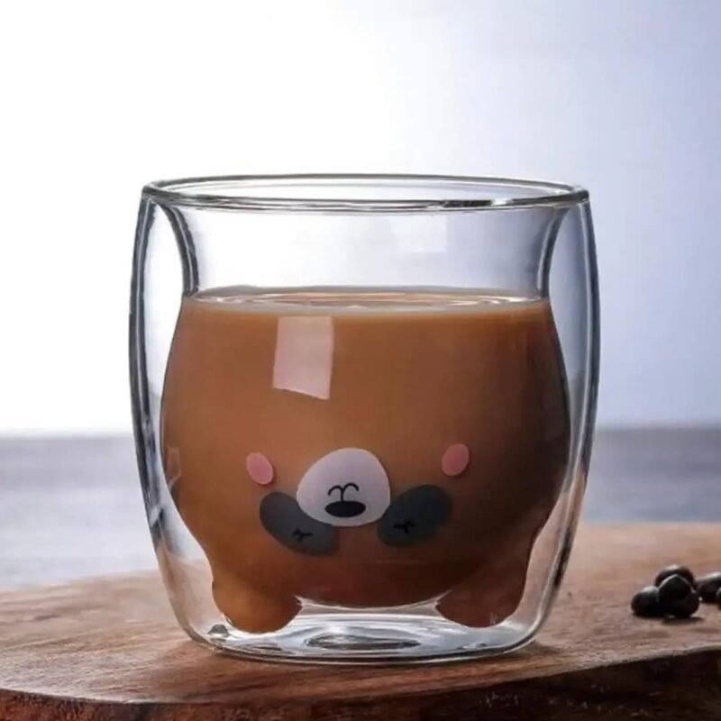 Taza Doble Vidrio 300ml Panda