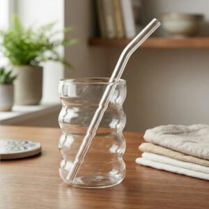 Vaso de Vidrio Con Sorbete 350ml