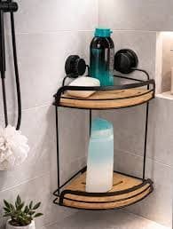 7798149557631 ESQUINERO PARA BAÑO 2 ESTANTES BAMBOO