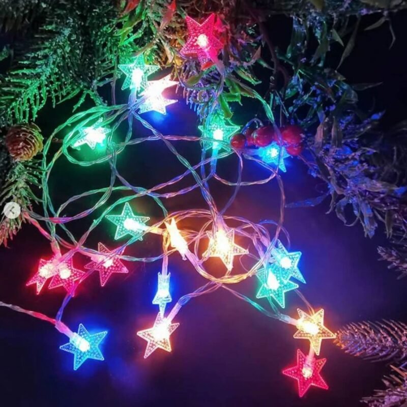 7502818190049 Guirnalda x28 Luces Estrellas Multicolor Transparente