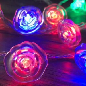 7502817190045 Guirnalda x28 Luces Flores Multicolor Transparente