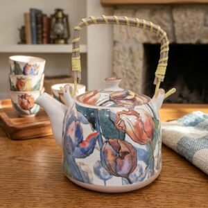 Tetera de Porcelana 800ml Tulipanes