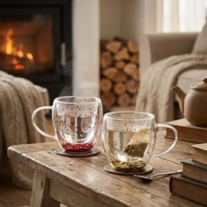 Taza Doble Vidrio Estrellas 250ml
